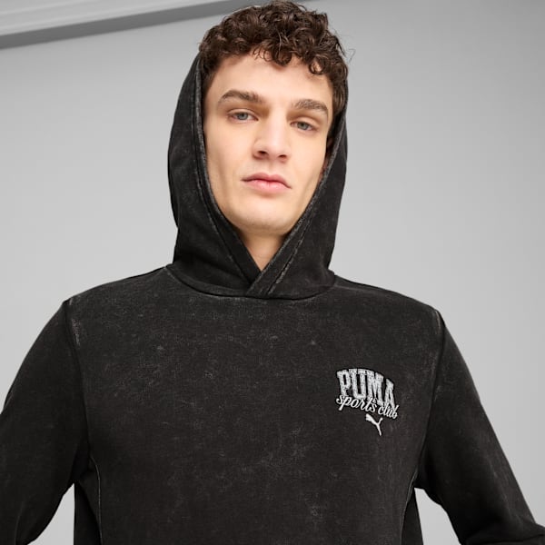 PUMA Class Washed Hoodie Men, PUMA Black, large-MEX