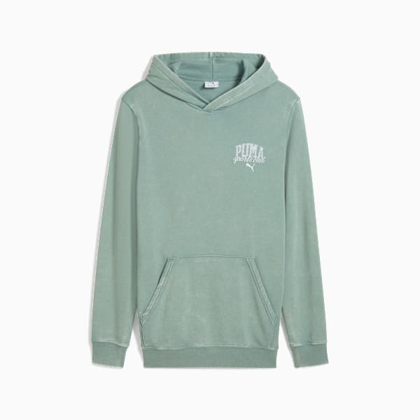 PUMA Class Washed Hoodie Men, Green Moon, large-MEX