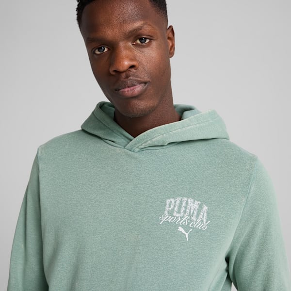 PUMA Class Washed Hoodie Men, Green Moon, large-MEX