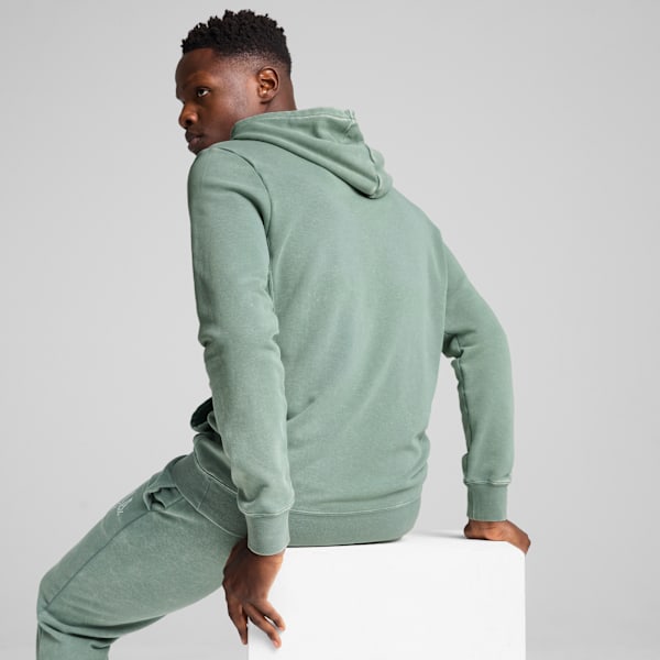 PUMA Class Washed Hoodie Men, Green Moon, large-MEX