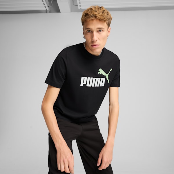 Playera Essentials 2 Colour No. 1 Logo para hombre, PUMA Black-Spring Fern, large-MEX
