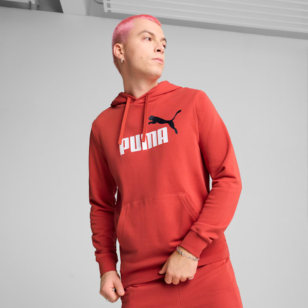 Essentials 2 Colour No. 1 Logo Hoodie Men, Red Fire, large-MEX