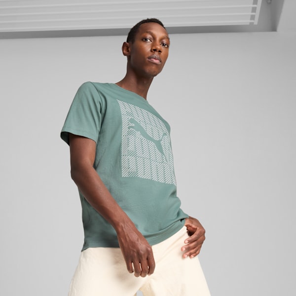 Remera Graphics PUMA Wording para hombre, Green Moon, large-ARG