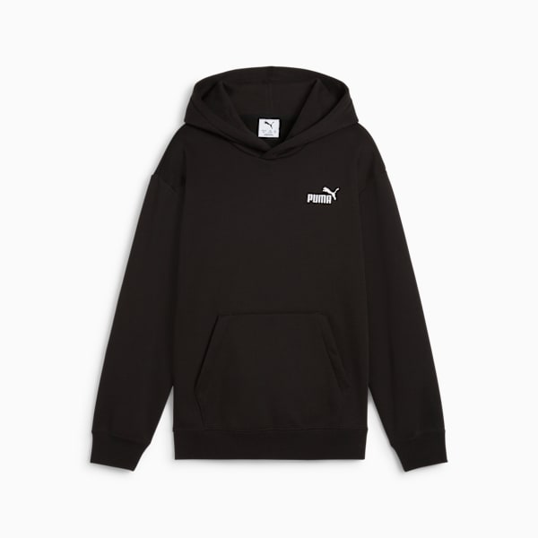 ESS Small No. 1 Logo Relaxed Fleece Hoodie Youth, PUMA Black, large-ZAF