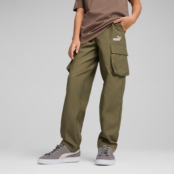 ESS No. 1 Logo Woven Cargo Pants Youth, Loden Green, large-ZAF