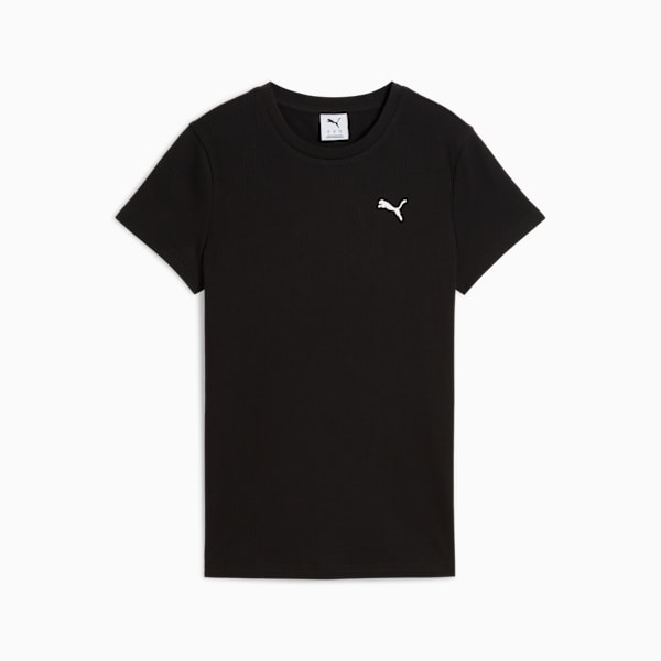 Remera Essentials ELEVATED Rib para mujer, PUMA Black, large-ARG