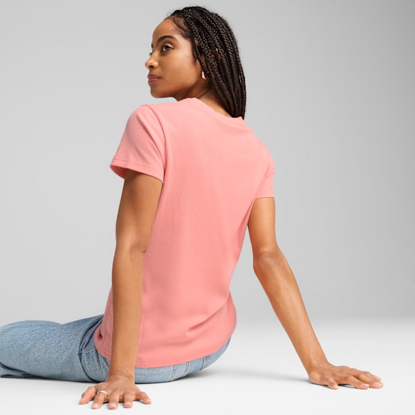 ESS ELEVATED Rib Tee Women, Pink Fruit, large-MEX