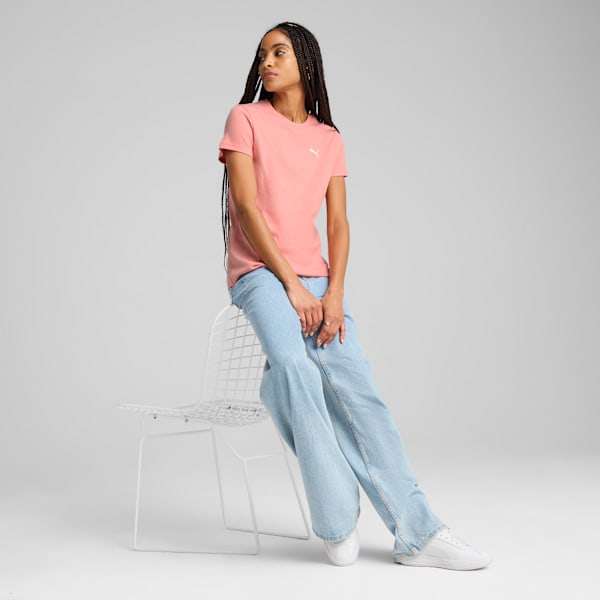 ESS ELEVATED Rib Tee Women, Pink Fruit, large-MEX