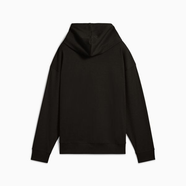 ESS ELEVATED Comfort Rib Hoodie Women, PUMA Black, large-ZAF