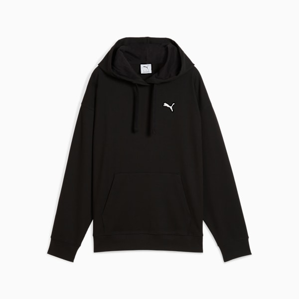 ESS ELEVATED Comfort Rib Hoodie Women, PUMA Black, large-ZAF