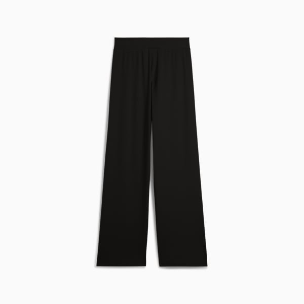 ESS ELEVATED High-Waist Straight Leg Rib Pants Women, PUMA Black, large-ZAF