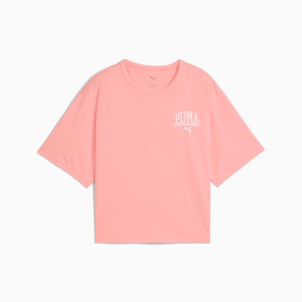 PUMA CLASS Relaxed Crop Tee Women, Pink Fruit, large-MEX
