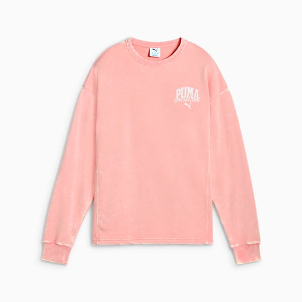 PUMA CLASS Comfort Washed Crew Women, Pink Fruit, large-MEX