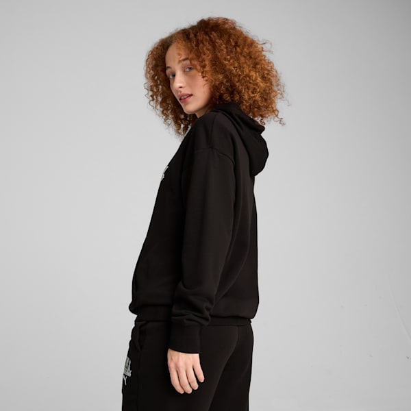 Sudadera holgada con gorra PUMA Class para mujer, PUMA Black, large-MEX