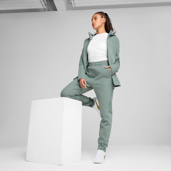EVOSTRIPE Full-Zip Hoodie Women, Green Moon, large-ZAF