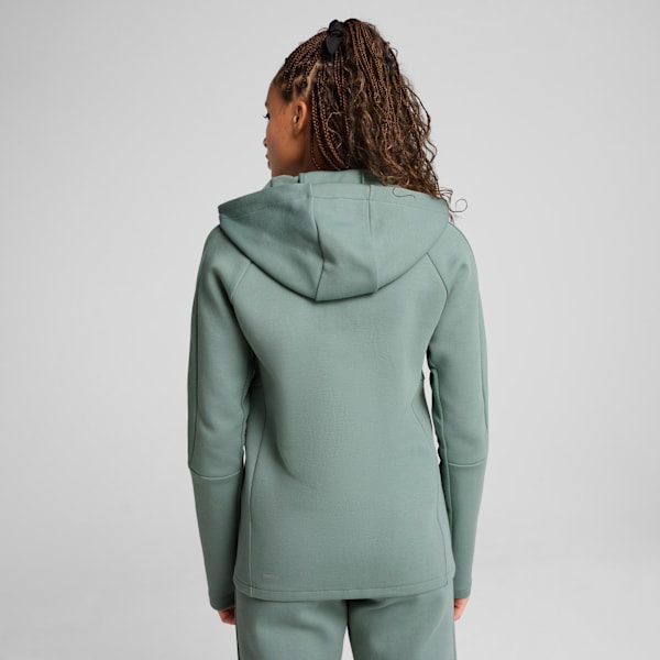 EVOSTRIPE Full-Zip Hoodie Women, Green Moon, large-ZAF