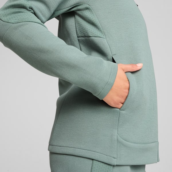 EVOSTRIPE Full-Zip Hoodie Women, Green Moon, large-ZAF