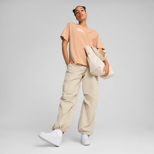 HER Graphic Relaxed Tee Women, Warm Beige, large-ZAF