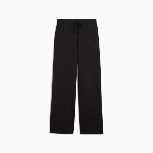 HER Comfort High-Waist Straight Pants Women, PUMA Black, large-ZAF