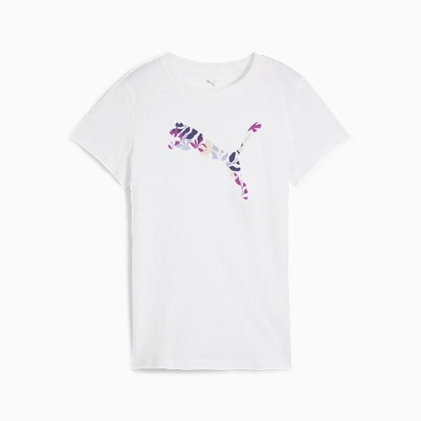 Remera Graphics Floral Cat Logo para mujer, PUMA White, large-ARG