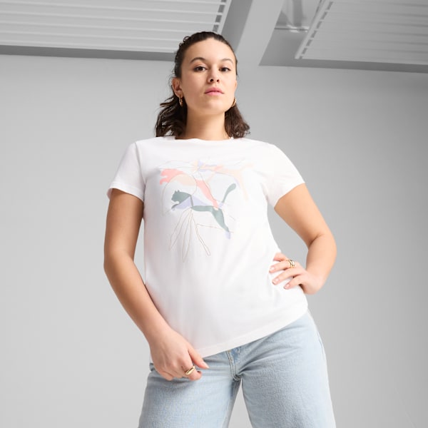 Remera Graphics Branded Leaf para mujer, PUMA White, large-ARG