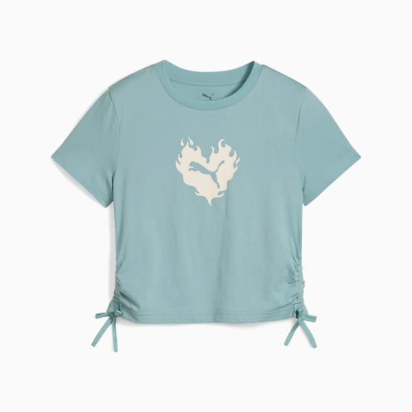 FLAMING LOVE Knotted Tee Youth, Modern Mint, large-ZAF