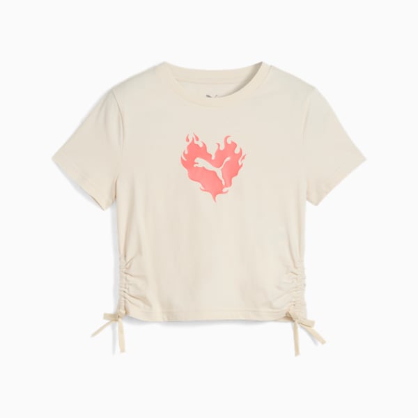 Playera FLAMING LOVE Knotted para adolescentes, Alpine Snow, large-MEX