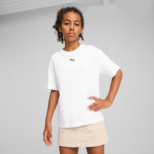 Playera corta Essentials para adolescentes, PUMA White, large-MEX