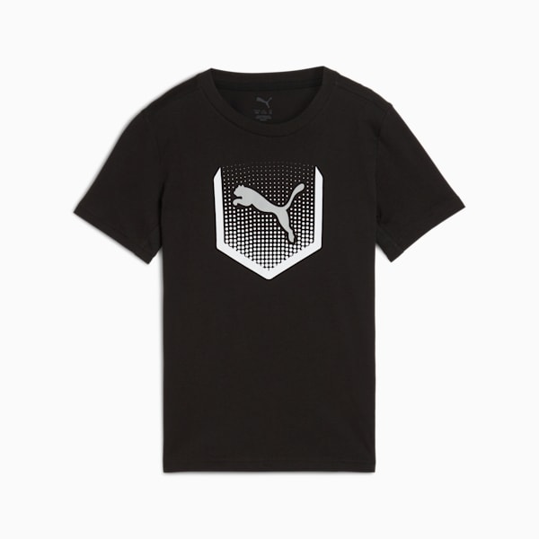 Active Sports Graphic Tee Youth, PUMA Black, large-ZAF