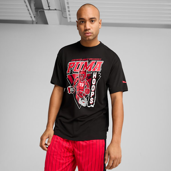 Rival Rage Basketball Tee Men, PUMA Black, large-ZAF