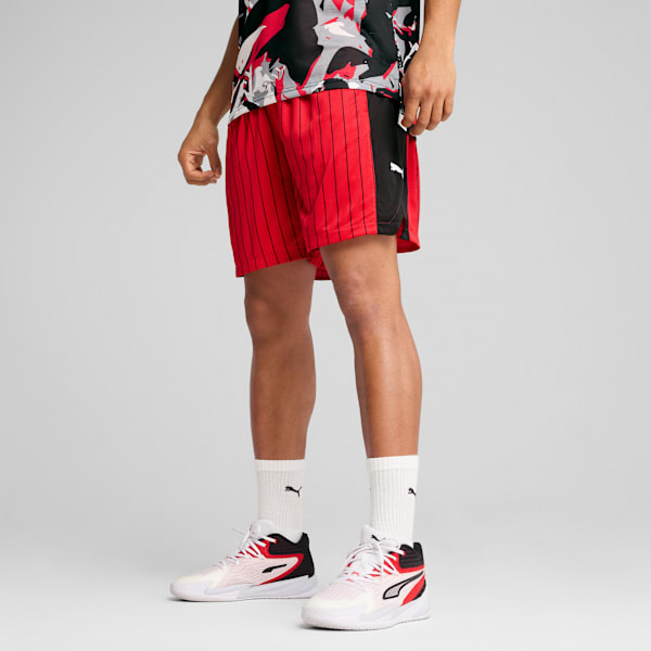 Rival Rage Heritage All-Over Print Shorts Men, For All Time Red-PUMA Black, large-MEX