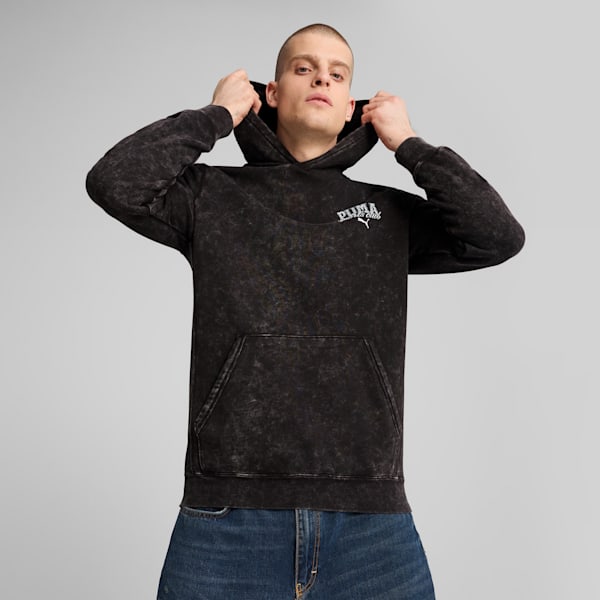 PUMA Class Washed Hoodie Men, PUMA Black, large-ZAF