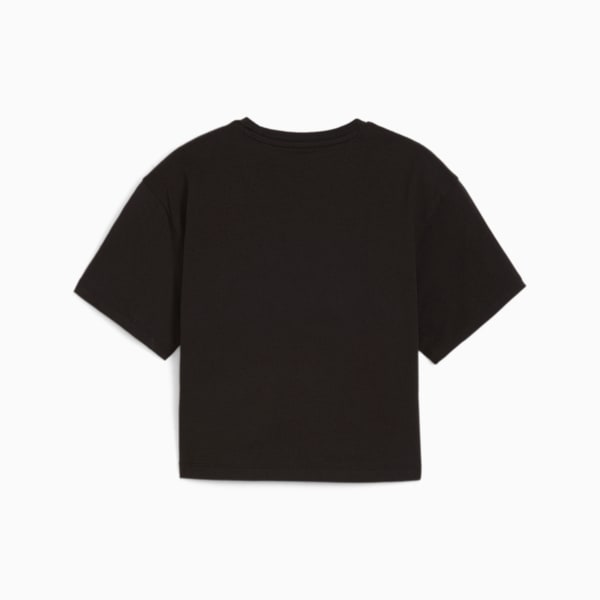 Girls Logo Cropped Tee, PUMA Black-Mauved Out, large-ZAF