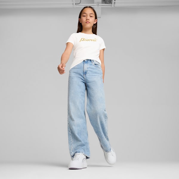 Ess Script Metallic Tee, PUMA White-Black rubber, large-ZAF
