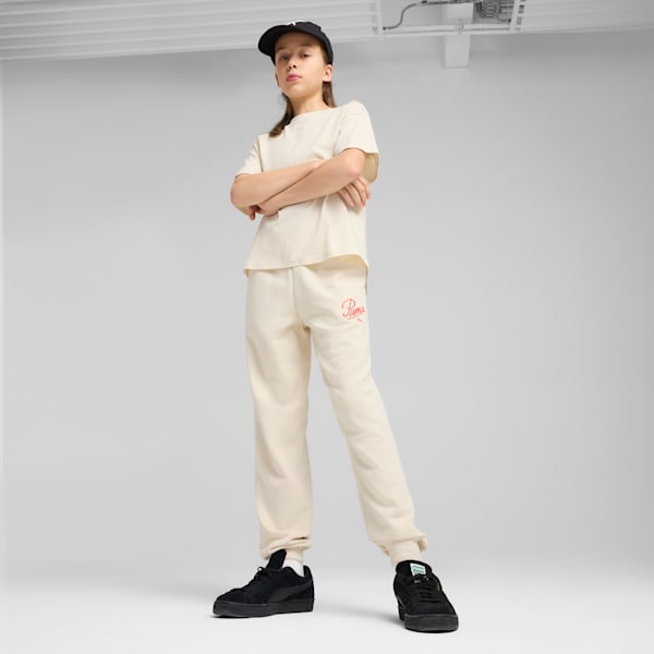 Essentials Script Sweatpants Youth, Alpine Snow, large-ZAF