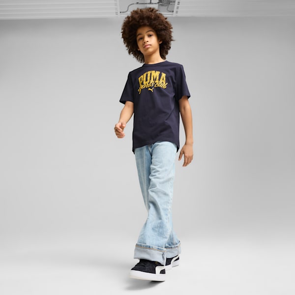 PUMA Class Graphic Tee Youth, New Navy, large-ZAF
