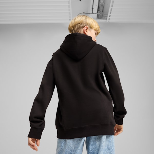 Essentials 2 Colour No. 1 Logo Hoodie Youth, PUMA Black-Sunny Yellow, large-ZAF