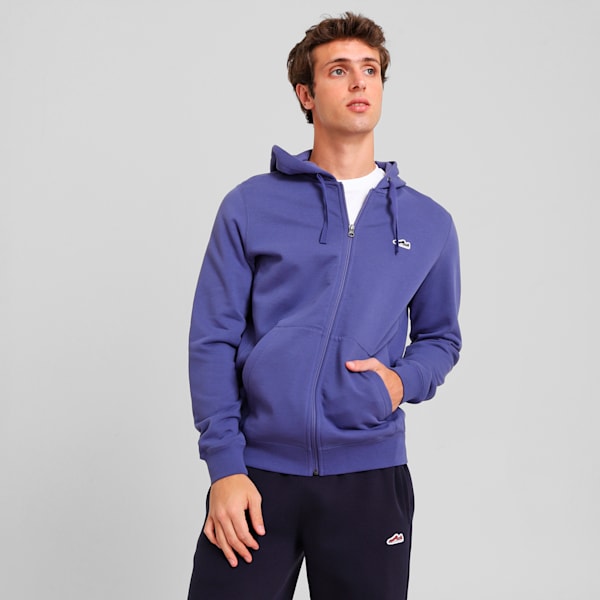 Buzo Hoodie Wardrobe Essentials Suede Full, Blue Crystal, large-ARG
