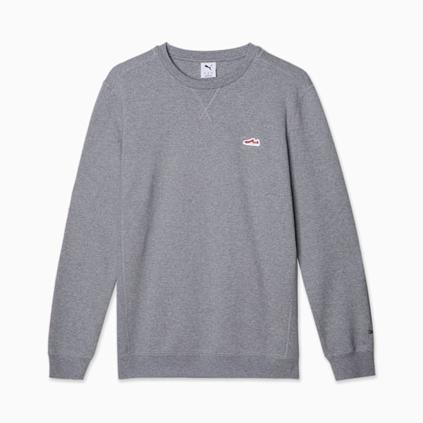 Buzo Wardrobe Essentials Suede Crew TR, Medium Gray Heather, large-ARG