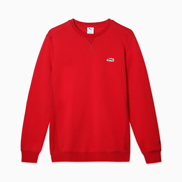 WARDROBE ESS SUEDE CREW TR, Dark Crimson, large-MEX
