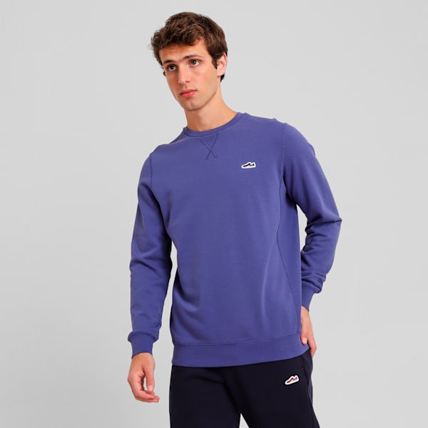 Buzo Wardrobe Essentials Suede Crew TR, Blue Crystal, large-ARG