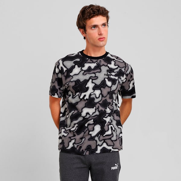 Camiseta ESS LOGO LAB CAMO AOP, PUMA Black, large-MEX