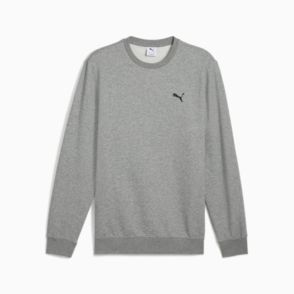 Essentials Small PUMA Logo Crew Men, Medium Gray Heather, large-ZAF