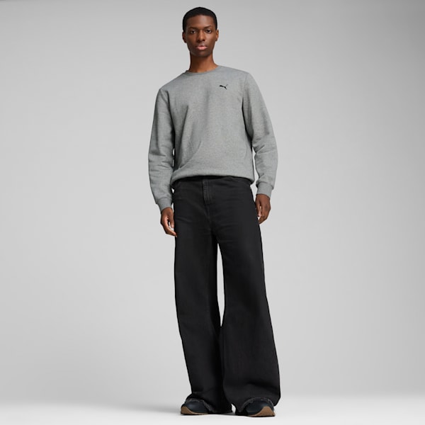 Essentials Small PUMA Logo Crew Men, Medium Gray Heather, large-ZAF