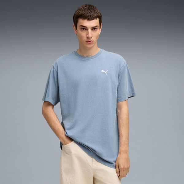 Essentials Elevated Relaxed Wash Tee Men, Cool Blue, large-ZAF