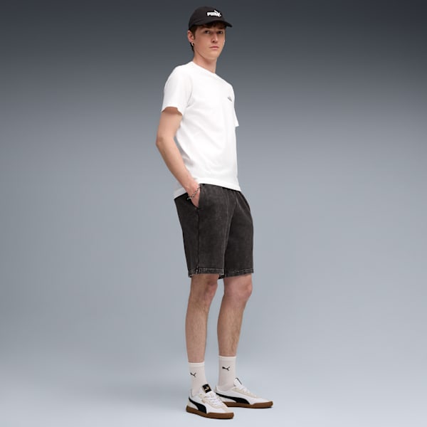 Essentials Elevated Relaxed Wash 9" Shorts Men, PUMA Black, large-ZAF