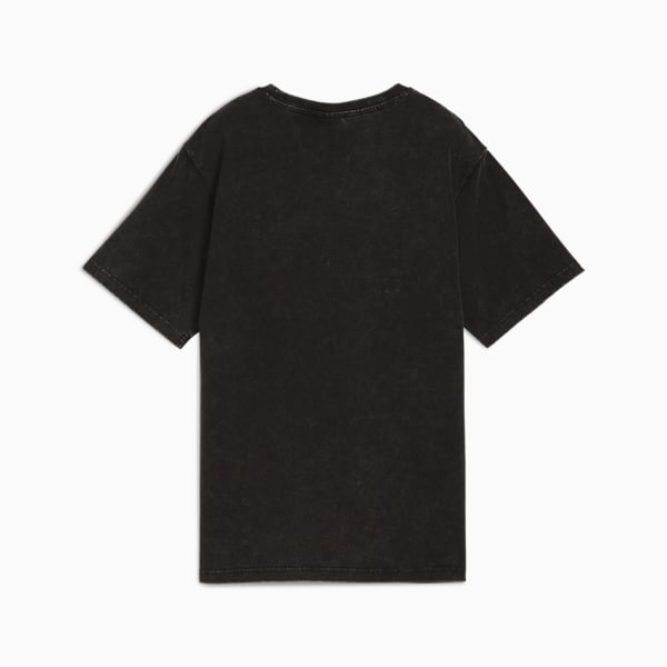 Essentials Elevated Relaxed Wash Tee Women, PUMA Black, large-ZAF