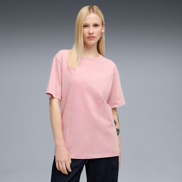 Essentials Elevated Relaxed Wash Tee Women, Poised Pink, large-ZAF