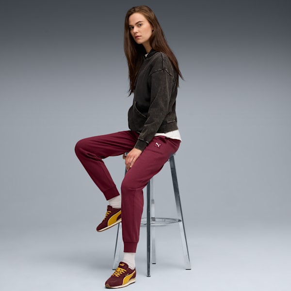 Essentials Elevated Relaxed Wash Hoodie Women, PUMA Black, large-ZAF