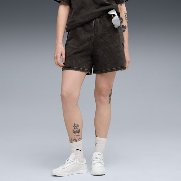 Essentials Wash High-Waist 5" Shorts Women, PUMA Black, large-ZAF